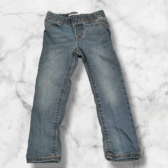 Old Navy Toddler Girls Jeggings 3T Blue Stretch Denim Elastic Waist Comfortable - Picture 1 of 12